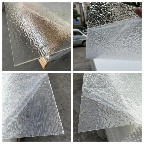 Decorative Lridescent Colored Texture Acrylic Sheet Fluted Clear Textured Acrylic Sheet