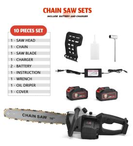 100mm Cordless Handheld Chainsaw 3 KGS 16in Chain Saw Cutter