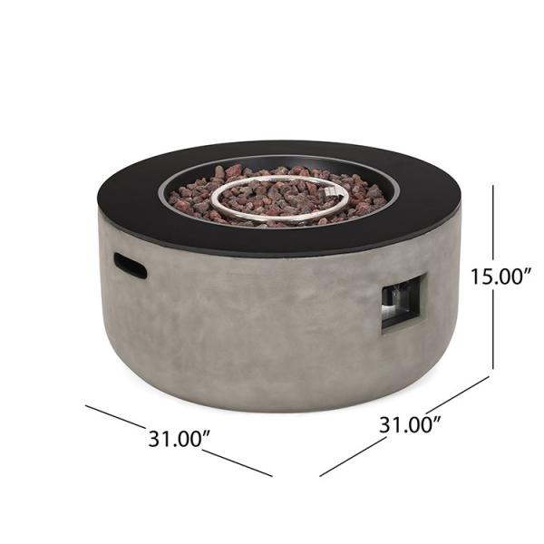 Cement Customized Color Portable Round Propane Fire Pit For Camping Party