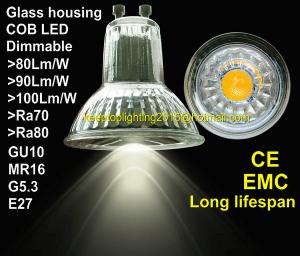 Best Dimmable cob/smd spotlight,3W/4W/5W GU10 MR16 G5.3 glass housing,110V 120V 220V 230V ra80 wholesale