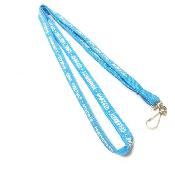 Cheap Blue Silk Screen Printing Tubular Lanyard with polyester Material for sale