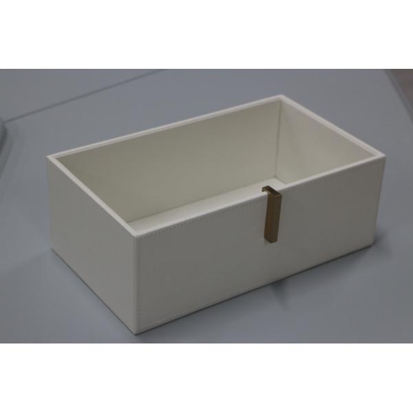 Modern Decorative Faux Leather Storage Bin Elegant Wardrobe Leather Drawer Organizer