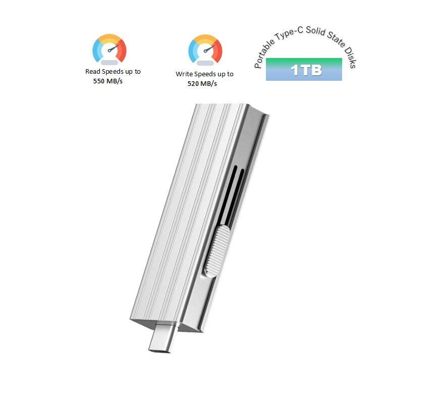 Infinites Portable Type-C Solid State Disks Sk USB 3.2 Flash Drive Provides a Read Speed of up to 550MB/S and a Write Speed of 520MB/S 512GB