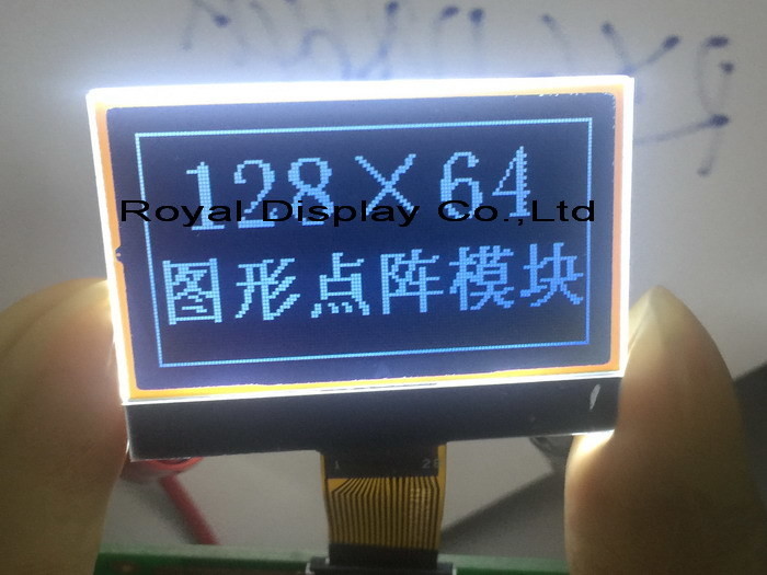 128X64 Serial Graphic LCD Module St75665r Controller FPC Soldering Display