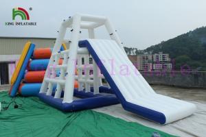 Outdoor 0.9mm PVC Tarpaulin Giant Inflatable Water Toy Custom Color Floating Slide