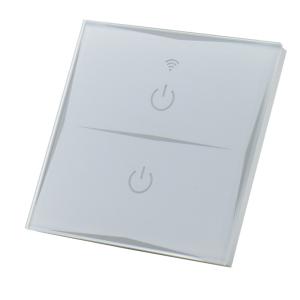 China European Standard 2 Gang Wifi Light Switch , Touch Smart Light Switch 86*86 Type on sale