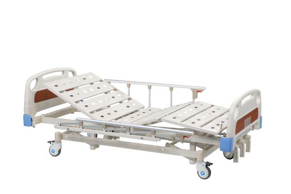 Cheap Three Functions Manual Hospital Bed With Aluminum Side Rail OEM / ODM Service for sale