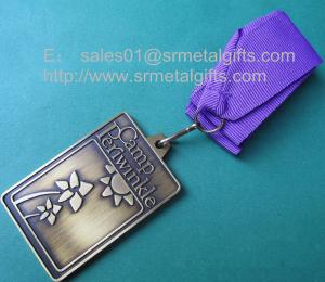 Best Custom metal engraved anniversary medals with ribbon, antique brass collectible medals, wholesale
