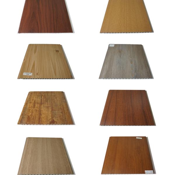 250mm Width Pvc Wall Panel Laminated Wood Color Fireproof Water Proof