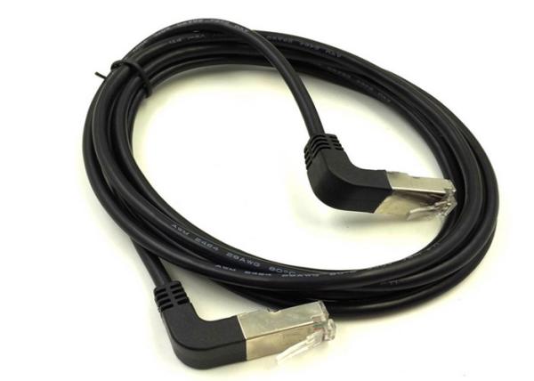 Cheap Double UP Angle Ethernet Lan Cable / Cat6 FTP Stp Patch Cord Custom Jacket Material for sale