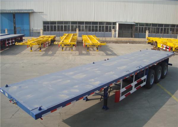 Cheap Carbon Steel Flatbed Semi Trailer 40000kg With Dual Line Braking System for sale