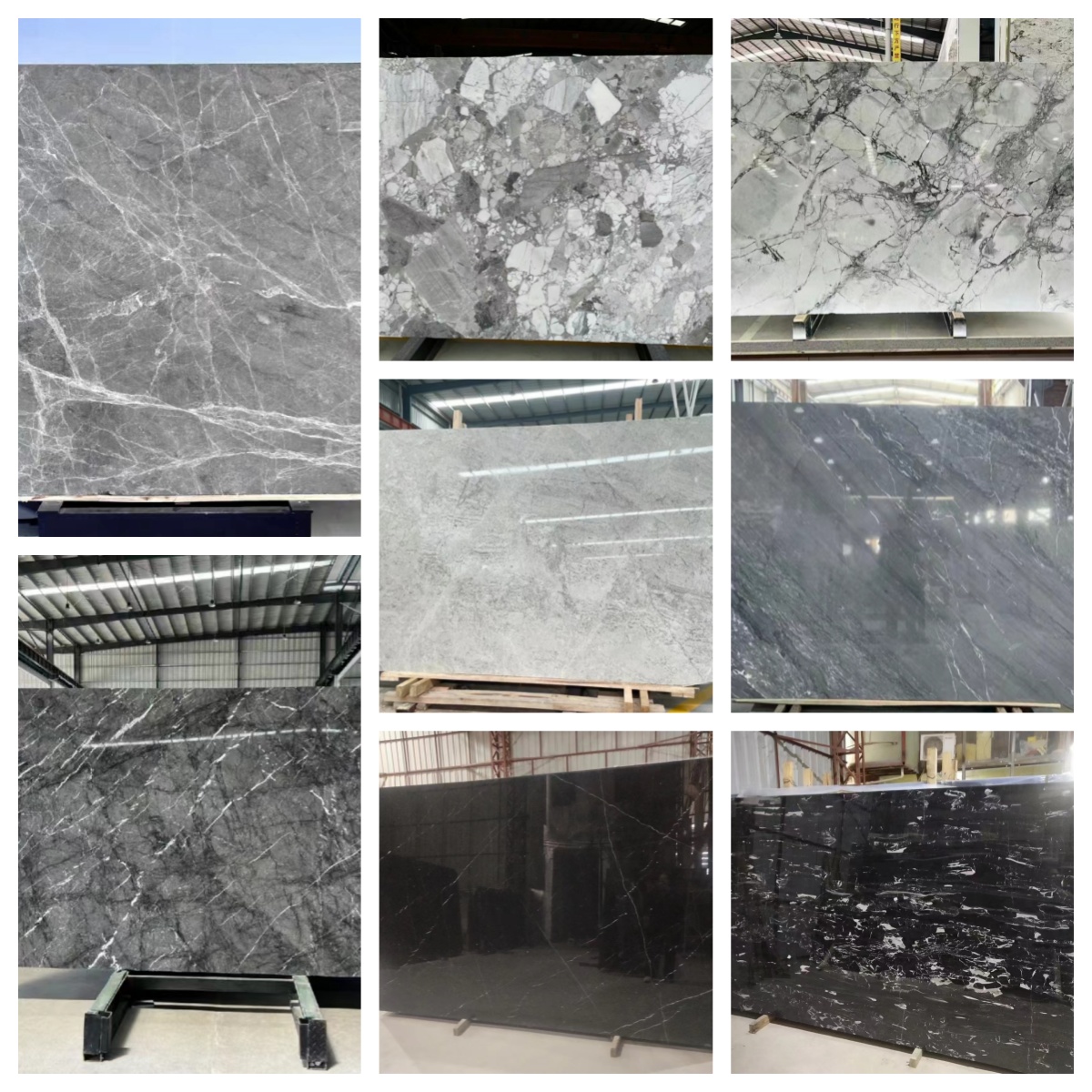 Modern Ink Painting Marble Big Slab Honed Grey Wall Panel and Kitchen Countertop Tile
