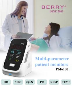 NIBP ,Spo2, ECG,Temperature Multi Parameter Patient Monitor TFT Display