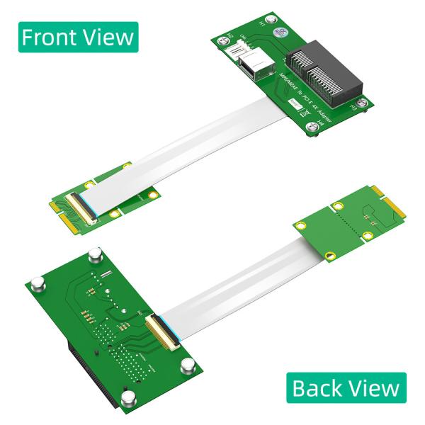 long Shielded Mini PCI-E Express X4 USB Riser Cable Card Horizontal