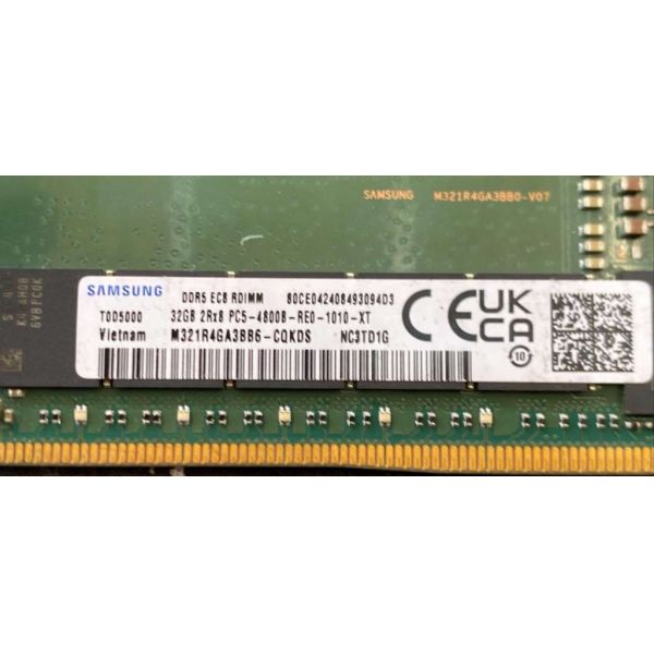 M321R4GA3BB6-CQKDS DESC: 32GB DDR5 EC8 RDIMM PC5-4800