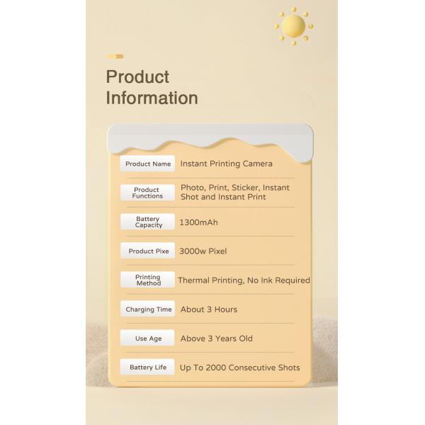 Rechargeable Childrens Printable Camera Toy 1300mAH Video Recorder OEM