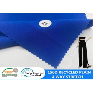 Best 150D 4 Way Stretch Recycled Plastic Bottle Fabric Pants Fabric 170GSM wholesale