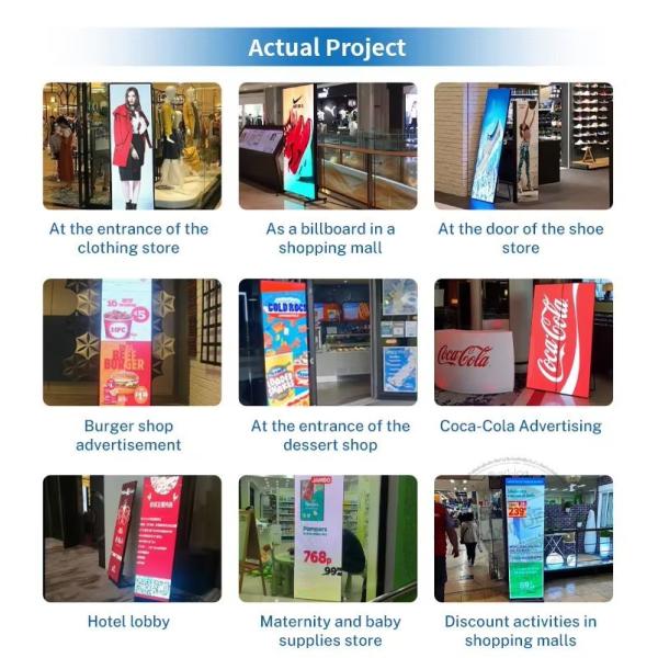 High Brightness Poster Led Display P1.86 P2 P2.5 P3 COB Indoor Commercial Floor Stand Digital LED Poster For Shopping Mall/Cinema