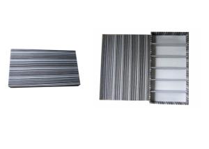 China Fabric Cloth Striped Texture Sunglass Box Display With 6 Slot Collector on sale