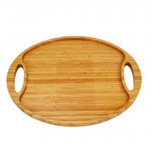 China Oval Bamboo Solid Wood Serving Tray Light Weight For Food on sale
