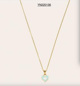 Best Trend Luxury Blue Epoxy Heart Pendant Necklace For Friends wholesale