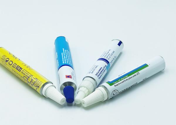 Cheap Long Nozzle Pharmaceutical Aluminum Tubes , Non Absorbent Eye Ointment Tube for sale