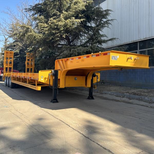 Cheap CIMC 3 Axle Low Bed Truck 60 Ton Low Loader Semi Trailer for Sale for sale