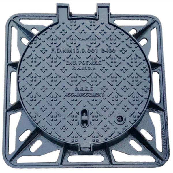Cheap Heavy Duty Ductile Iron Manhole Cover And Frame 54kg Anti Slip EN124 for sale