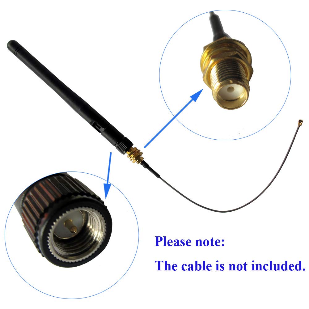 Long Range 2.4G Omni WiFi Antenna 3DBI 2km WiFi Range SMA Male for Wireless Connection