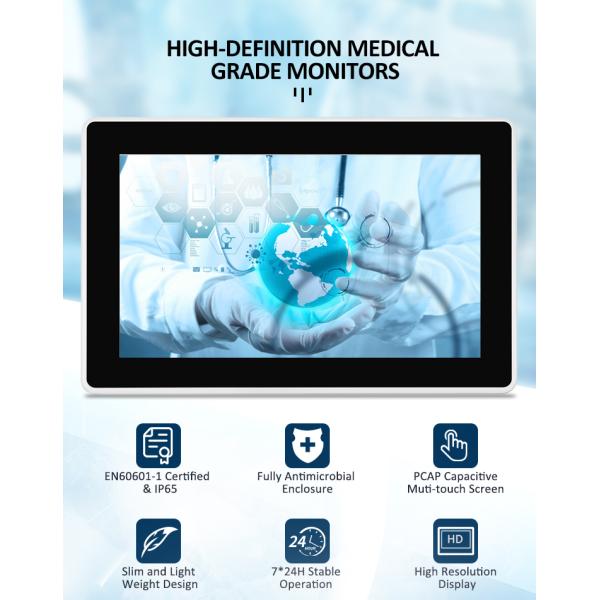 10.4 Inch Capacitive Touch Monitor Antimicrobial Enclosure 1024×768