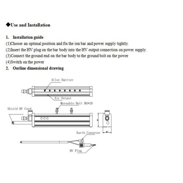 Anti Static Bar ion eliminator used in printing,textile and optoelectronics industries