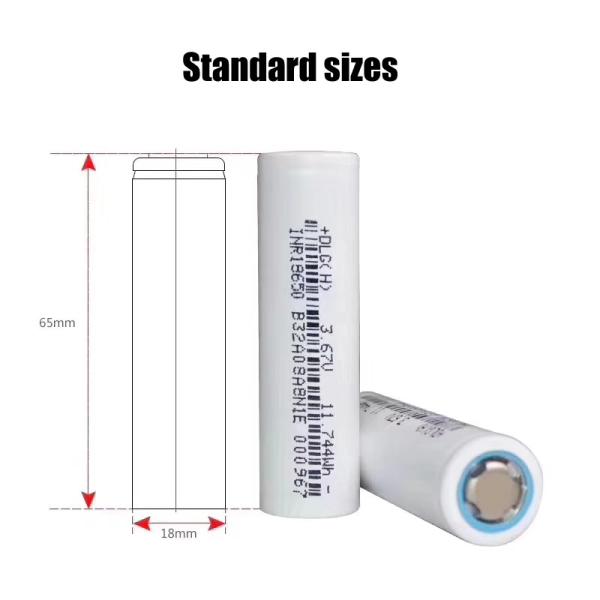 High Capacity 3C 3.7V 3200mAh NMC Li-Ion 18650 Battery Cell 18650