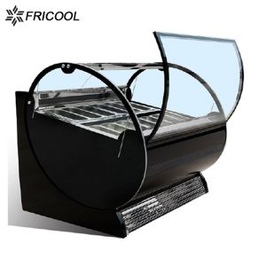 Best Front Opening Glass Door Gelato Showcase Display Freezer 1000L wholesale