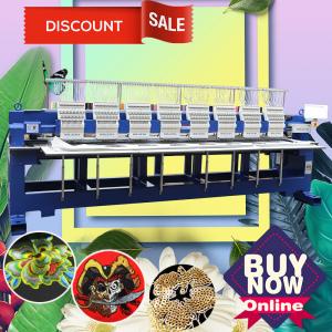 Best 1508H happy Type Cheap 8 Head 15 Needles Cap Flat T-shirt sequin 3d cording industrial embroidery sewing machine sale wholesale