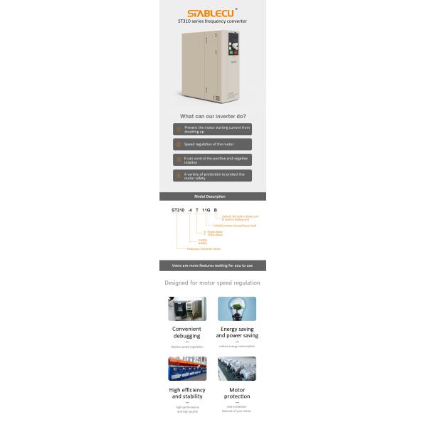 ABS PC 5.5KW Frequency Converter 3 Phase Output VFD With V/F Control