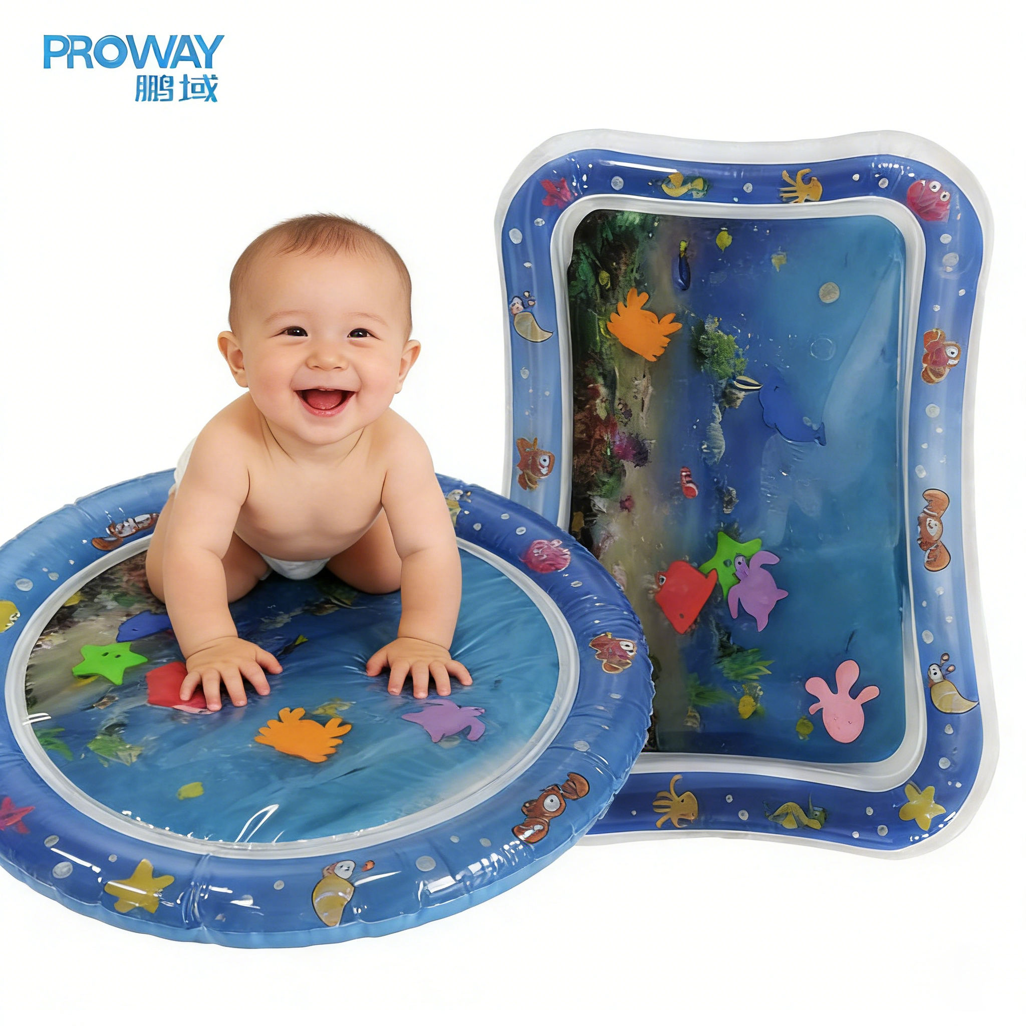 Customizable Inflatable Water Play Mat (Round & Rectangular) - Factory Direct Bulk Orders for Baby/Toddler Sensory Toys & Bath Activities