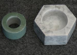 Hexagon Shape Stone Candle Holders , Marble T Light Candle Holders 6x7.2x3.5cm