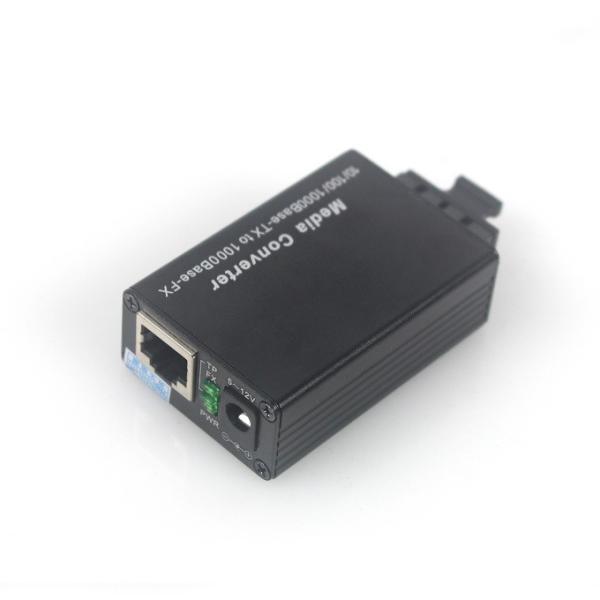 Cheap Mini Size 10/100/1000M SM Dual Single Mode Fiber To Ethernet Converter for sale