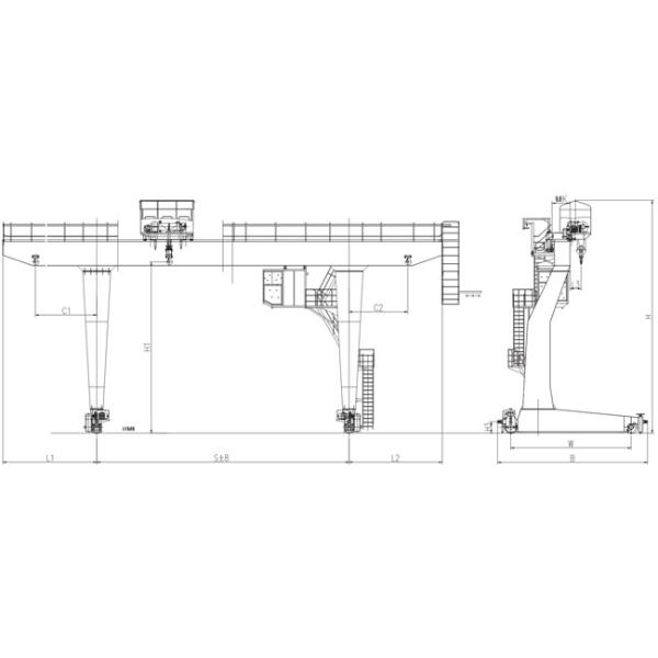 Box Type L Leg 30 Ton Gantry Crane Single Girder Workshop Loading Unloading Crane