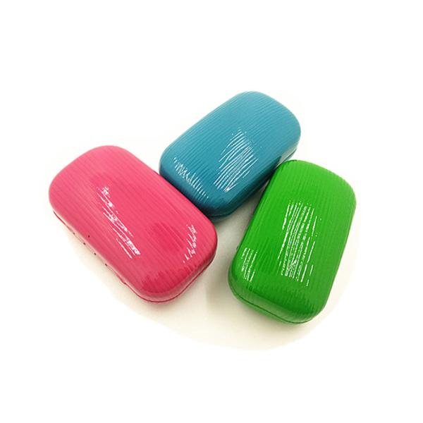 Colorful PU Leather Contact Lens Case Custom Contact Case Holder With Mirror