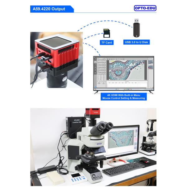 OPTO-EDU A59.4220 With Windows PC Digital Camera for Microscope 8.0M Manual Stitching EDF
