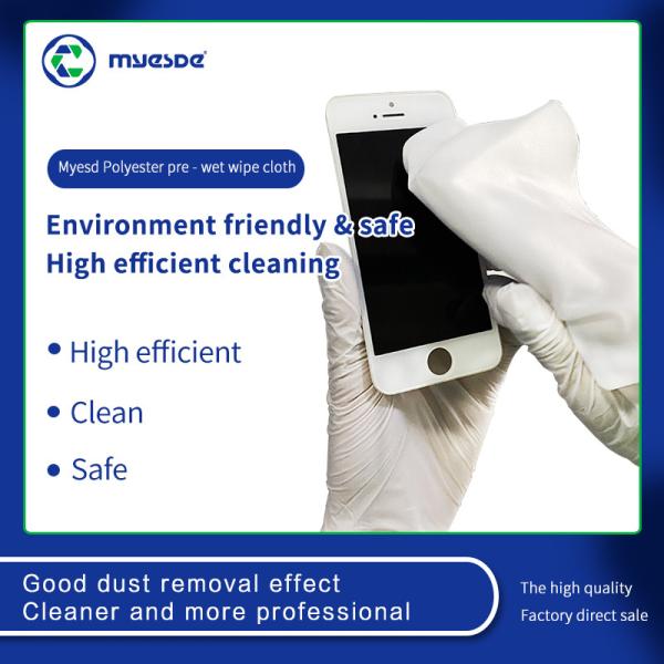Continuous Filament Polyester Knit Wipes Pre Wetted 100% Polyester Cleanroom Wipes