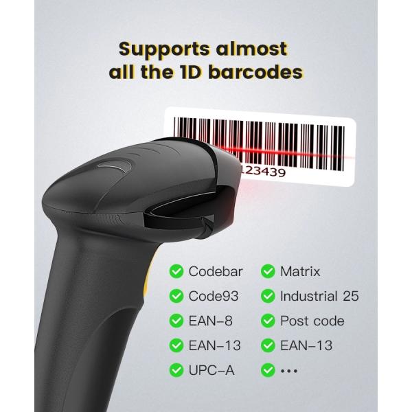 Laser Handheld Cradle Barcode Scanner 1D Wired Barcode Reader With Stand