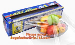 China Extended plastic cling wrap pe pvc food film with customized logo, wholesale clear PE food grade kitchen on sale