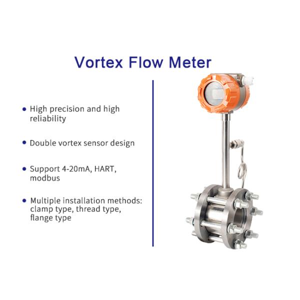 GMF603-D Stainless Steel LCD Vortex Flow Meter Low Maintenance For Gas / Steam / Liquid