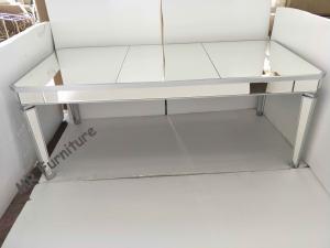 Best Silver Frame Glass Mirror Dining Table , 10 People Modern Glass Dining Table wholesale