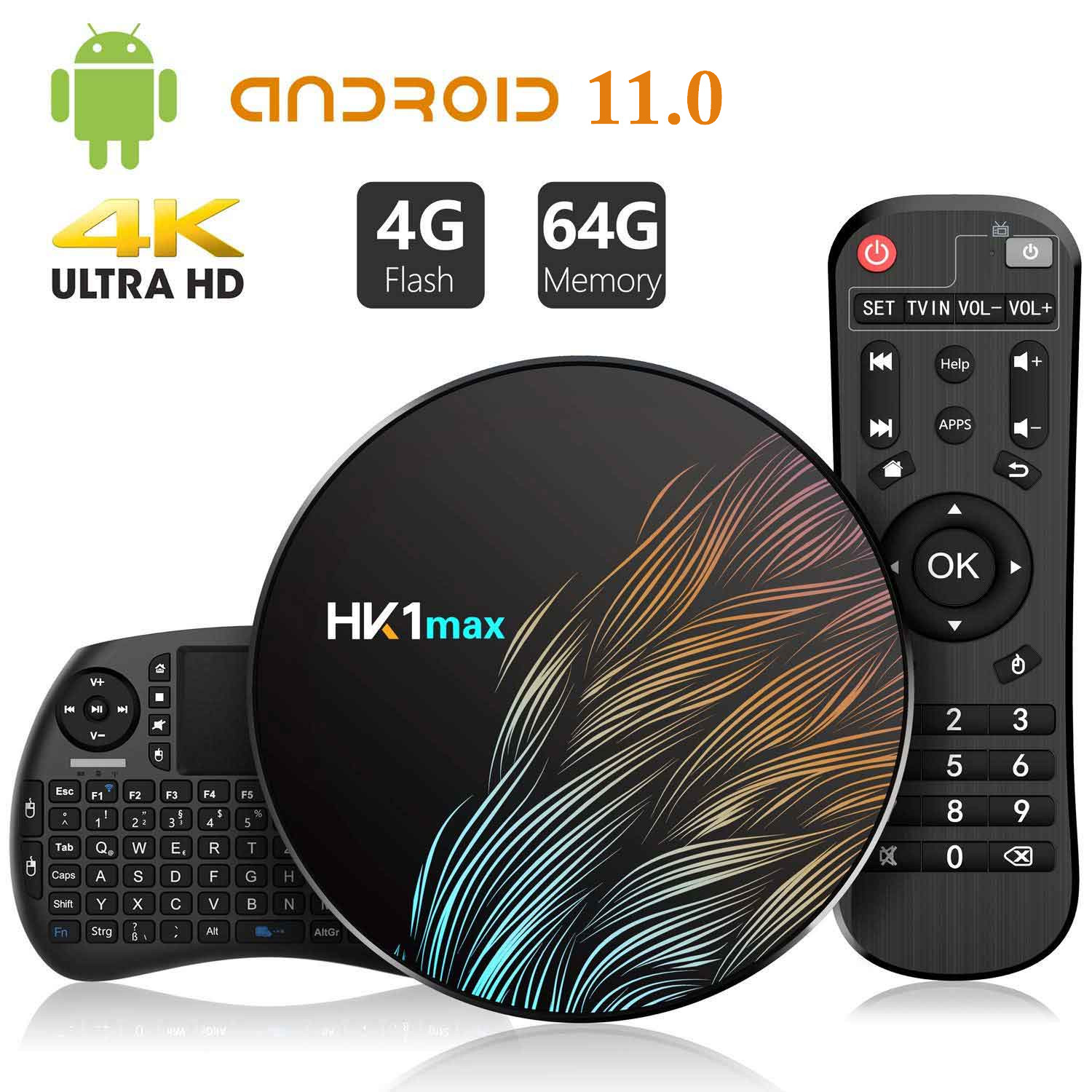 Android 4k IPTV Set Up Box HK1 MAX RK3318 Smart TV Box With Digital Display