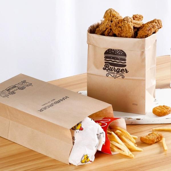 Cheap Custom Printed Greaseproof Paper Bag for Food Packaging，Kraft paper bag,food packaging bags for sale
