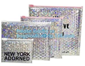 China Cosmetic Makeup Bubble Slider Zipper Bags, Zip Padded Pouch For Beauty, Skin Care, Jewelry Bag Package on sale