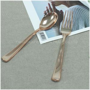 Best Disposable Rose Gold Plastic  Spoon Fork Knife Cutlery Set Wholesale High Quality 3 In 1 Cutlery Set Flatware Set wholesale
